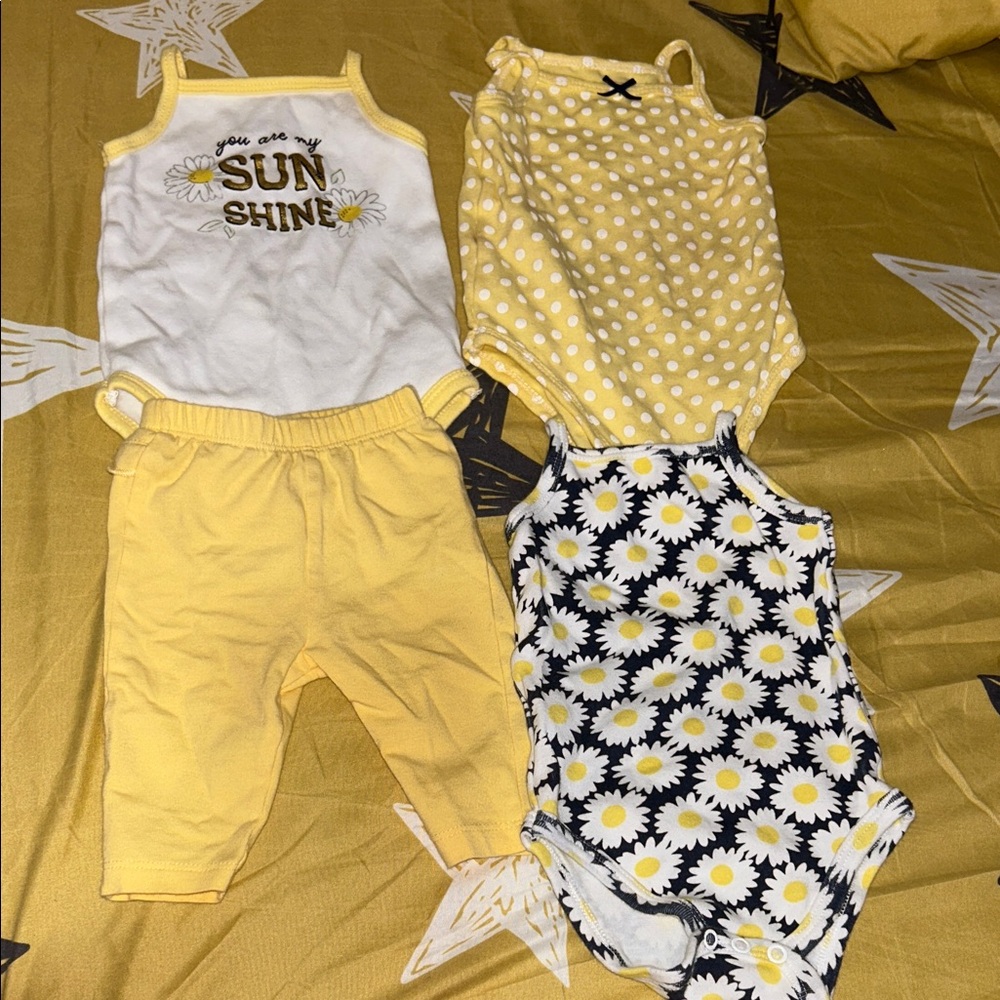 Yellow and White Baby Clothing Set